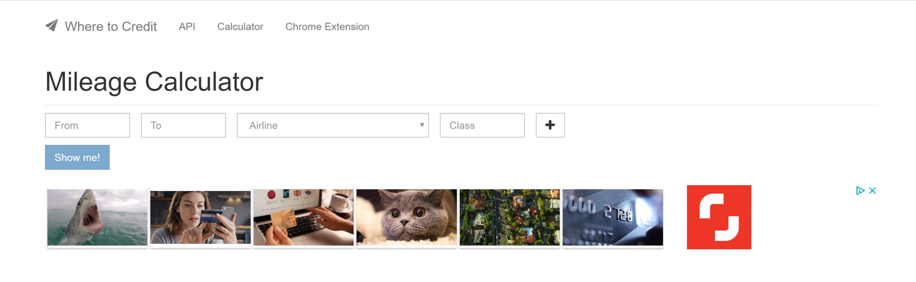 Where to Credit Calculator Button