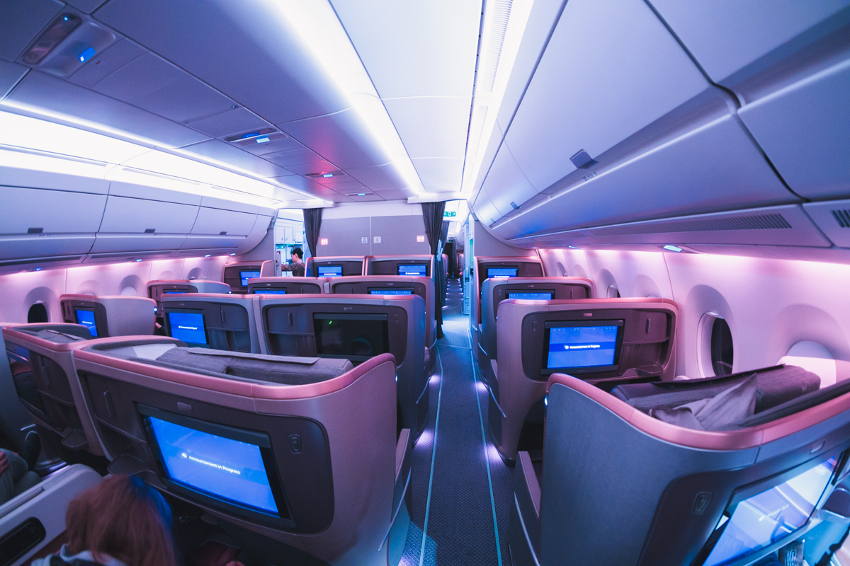 Emirates New 777-300ER First Class Suites Singapore Airlines Airbus A350 Rear Business Class Cabin