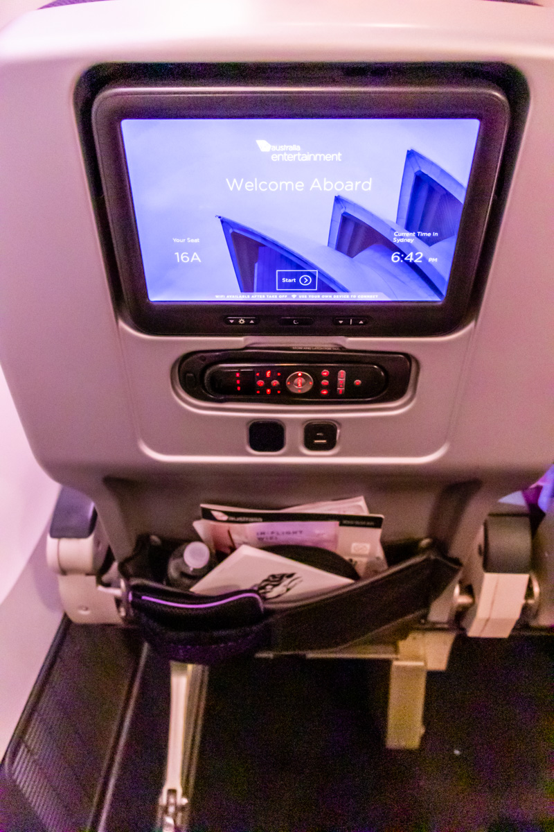Virgin Australia Boeing 777 Premium Economy seatback IFE system