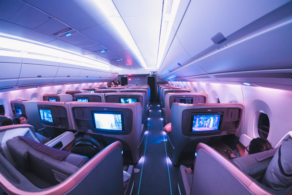 Singapore Airlines Airbus A350 Forward Business Class Cabin