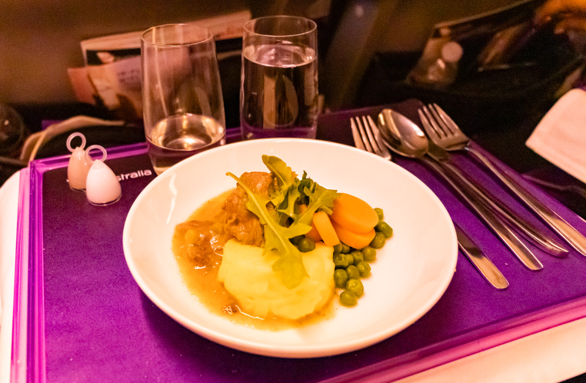 Virgin Australia Boeing 777 Premium Economy main course
