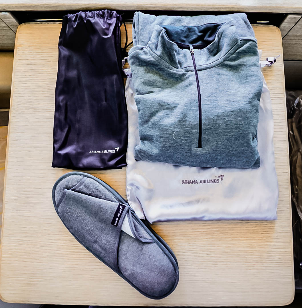 Asiana Airlines A380 First Class Pajamas Slippers - Cherag Dubash