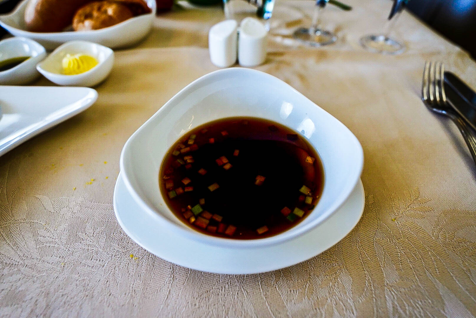 Asiana Airlines A380 First Class Soup Cherag Dubash