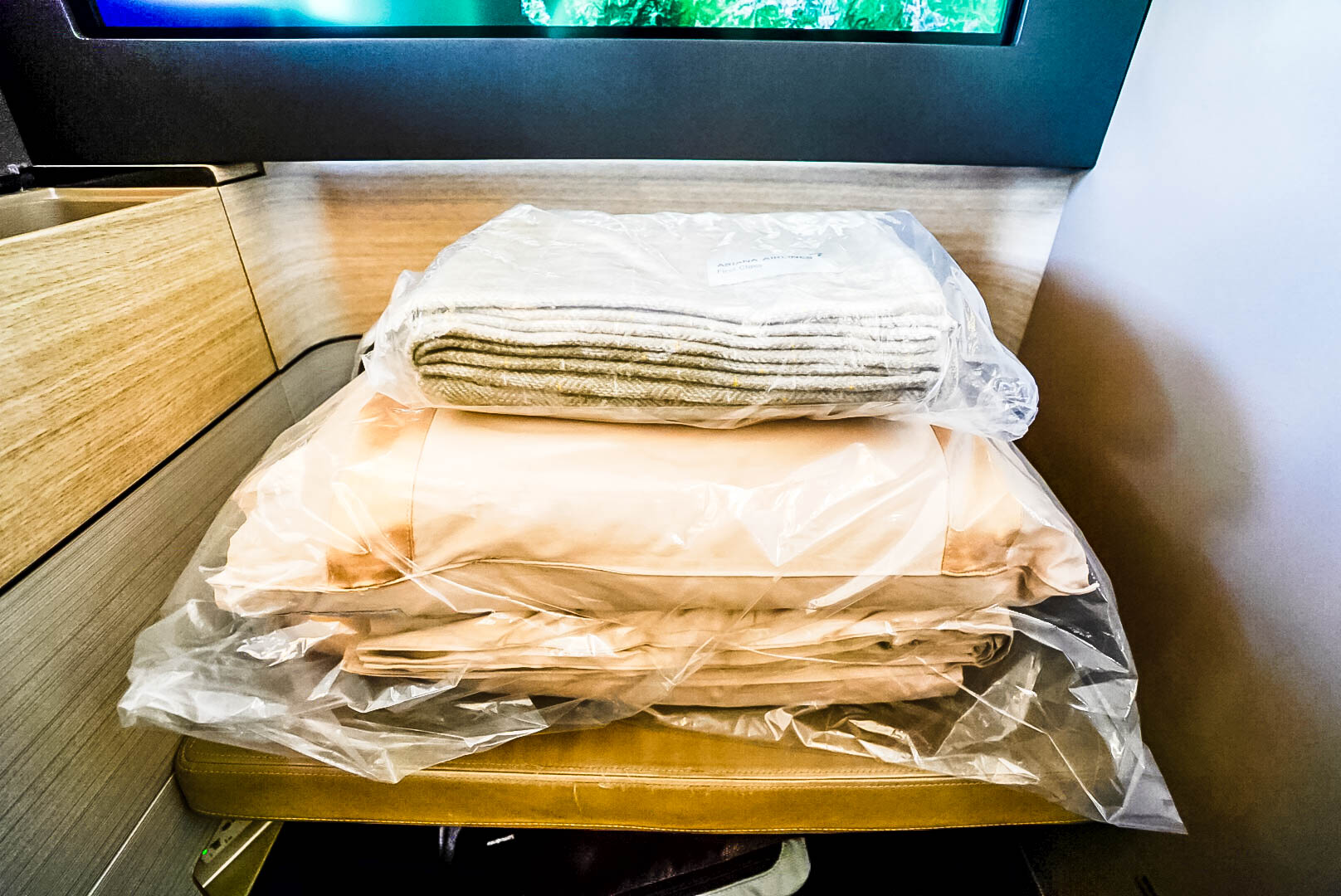 Asiana Airlines A380 First Class bedding - Cherag Dubash