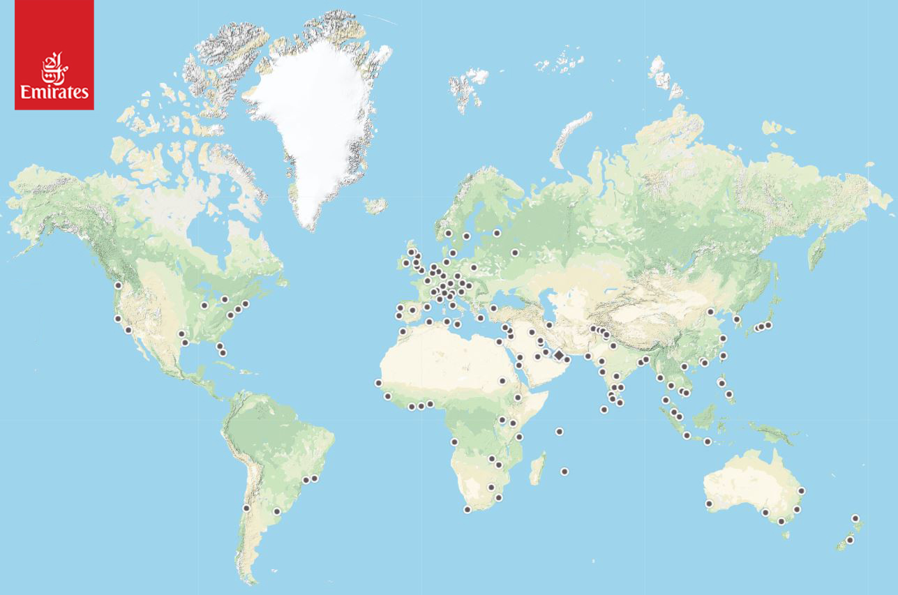 Emirates Route Map Emirates Route Map