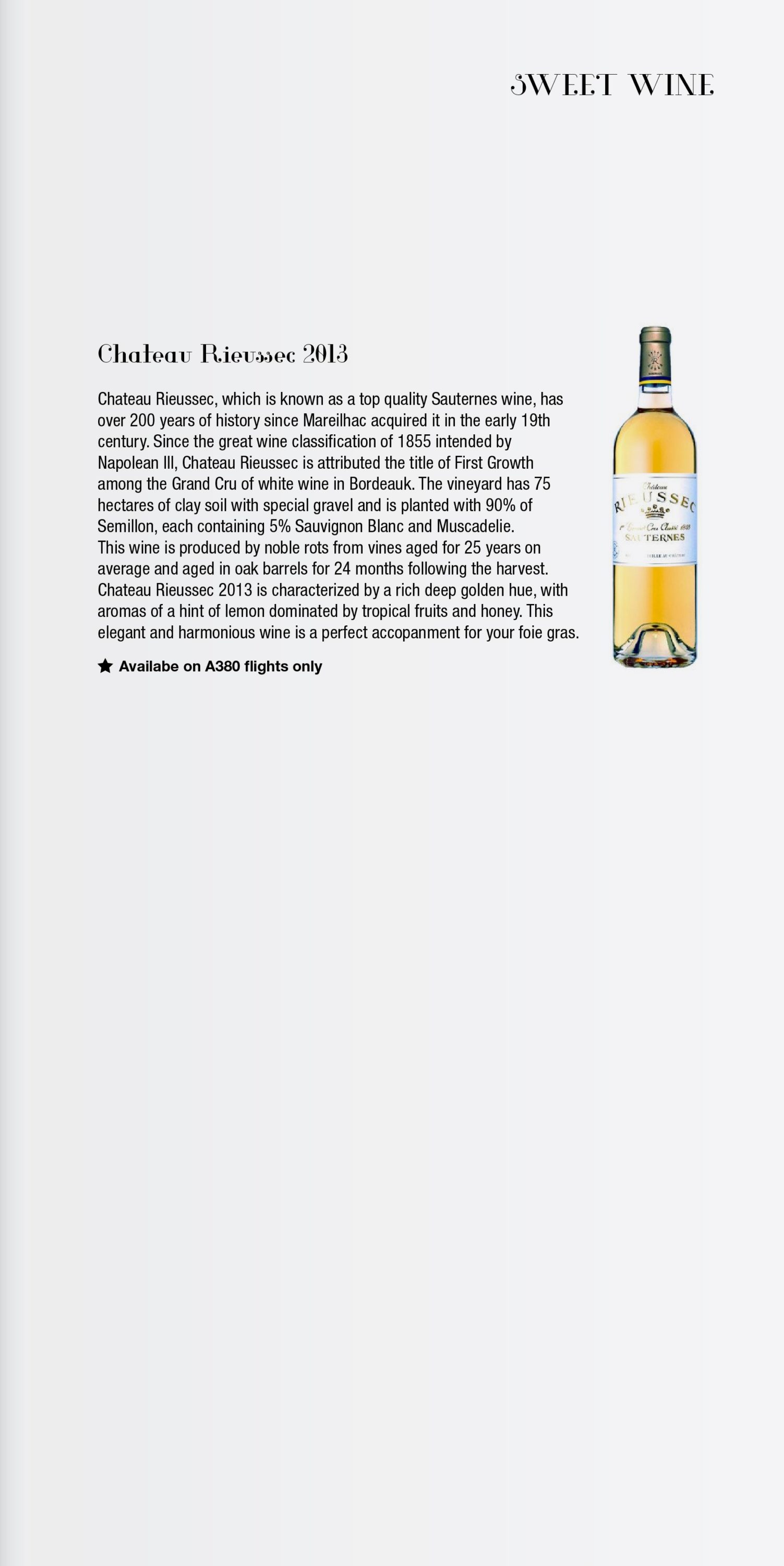 Korean Air Boeing 777 First Class Sweet Wine List Cherag Dubash