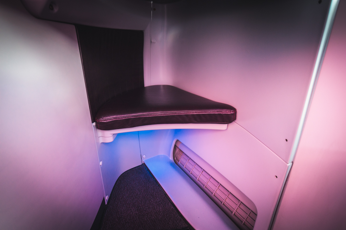 Qatar Airways Airbus A350 Business Class - Foot Cubby