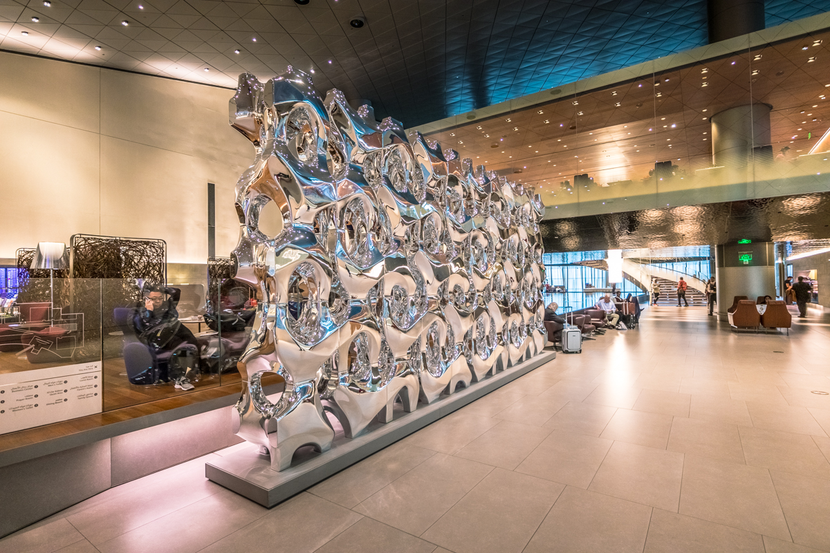 Qatar Airways Al Mourjan Lounge --- Entrance Art