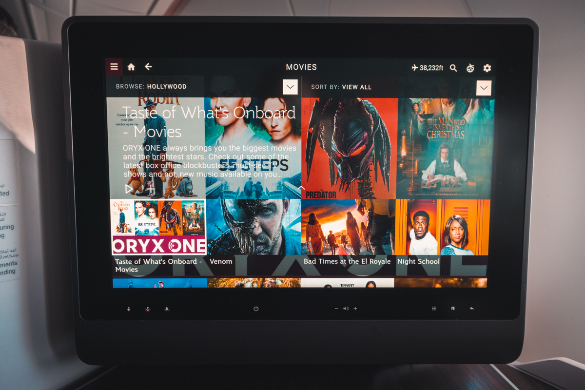 Qatar Airways Airbus A350 Business Class - IFE Screen
