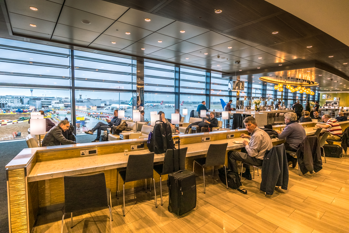 The United Club Lounge Heathrow Table w/ Power Outlets