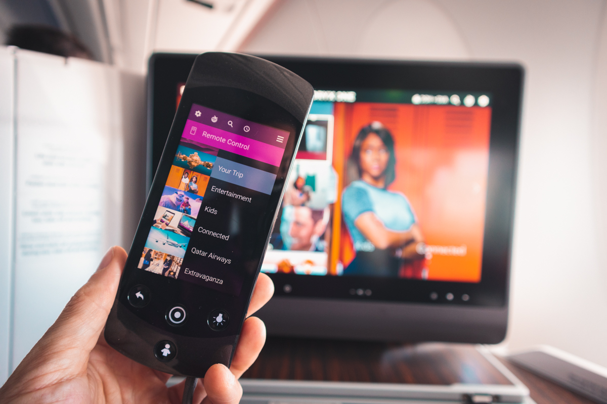 Qatar Airways Airbus A350 Business Class - IFE Remote