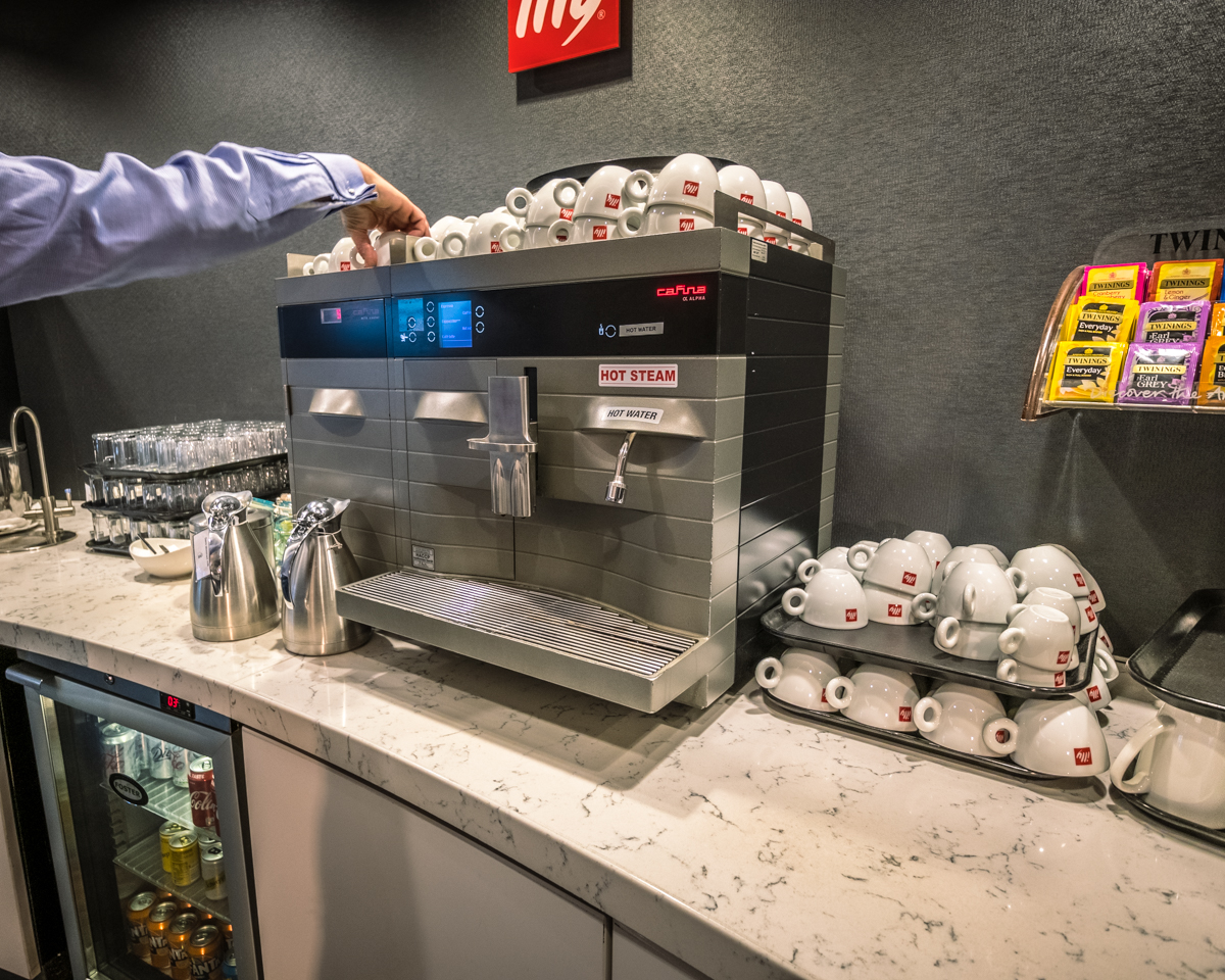 The United Club Lounge Heathrow Buffet Coffee Machine