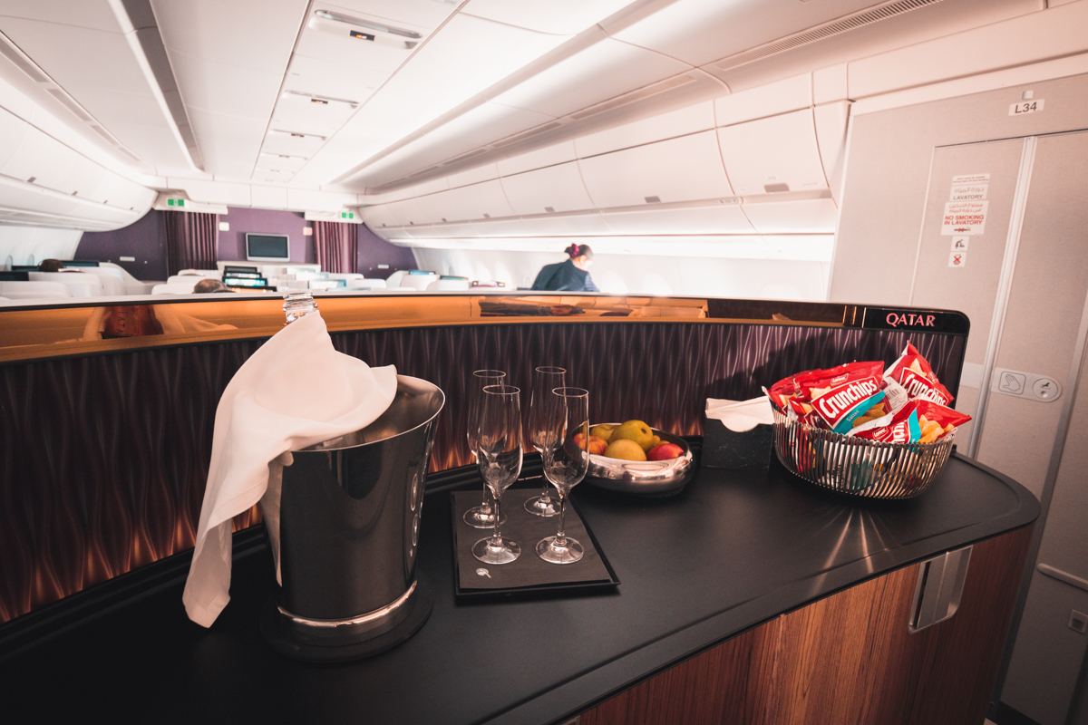Qatar Airways Airbus A350 Business Class - Bar Snacks