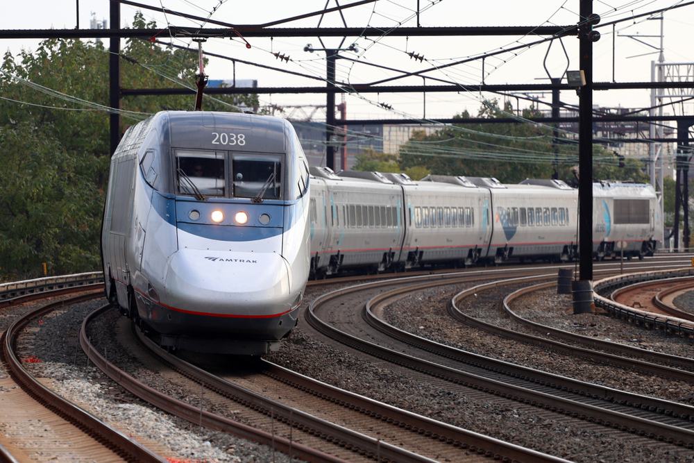 Amtrak Acela Express Train in Newark, New Jersey
