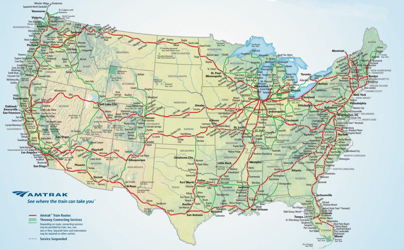 Amtrak Route Map