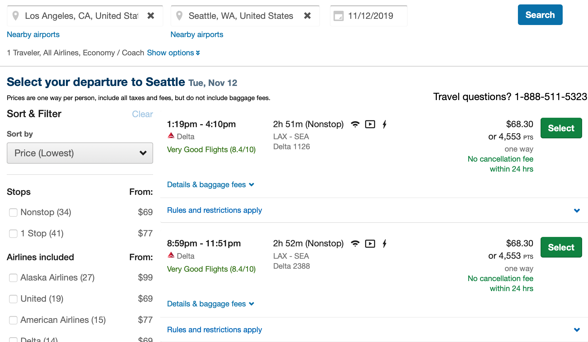 Booking flights through the Chase Travel Portal
