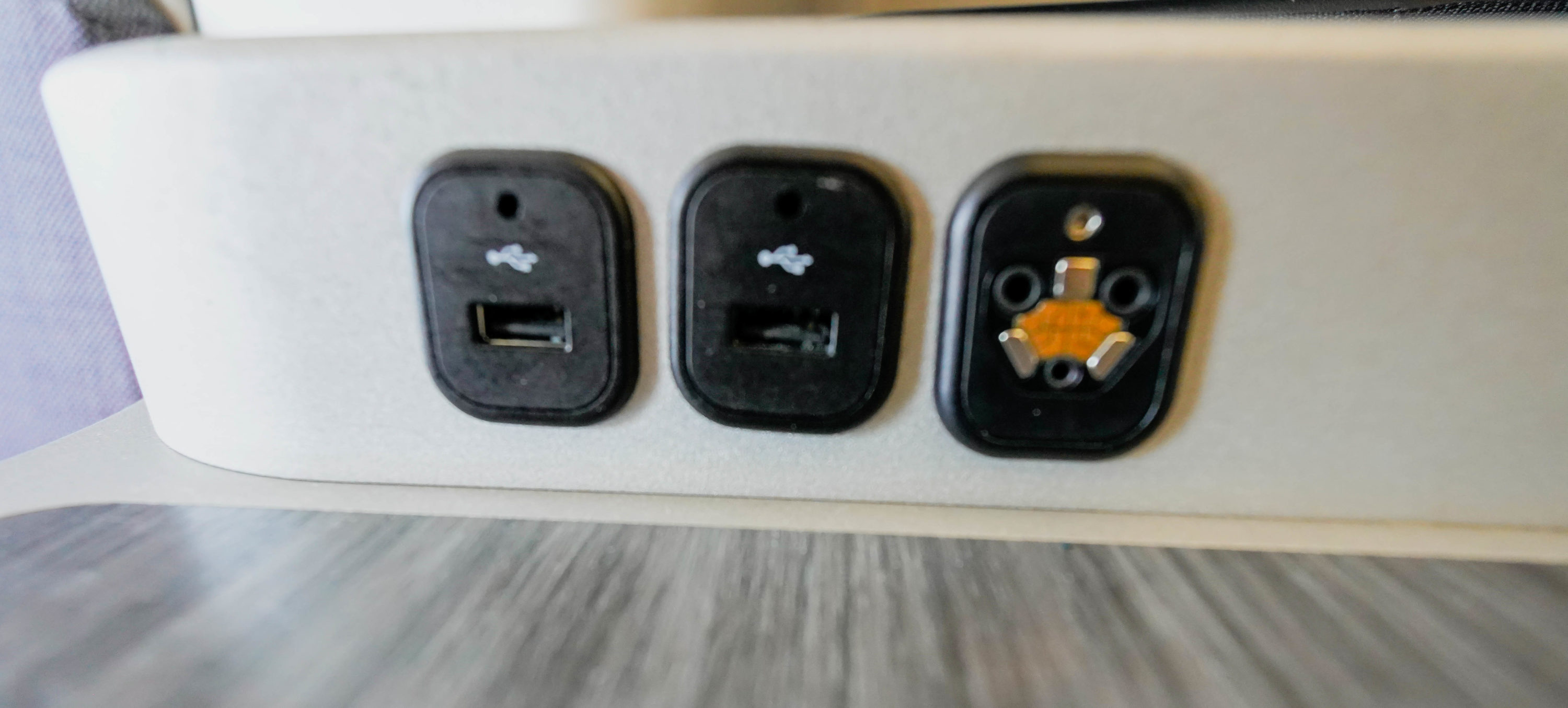 Hainan Airlines A350 Business Class USB port - Cherag Dubash