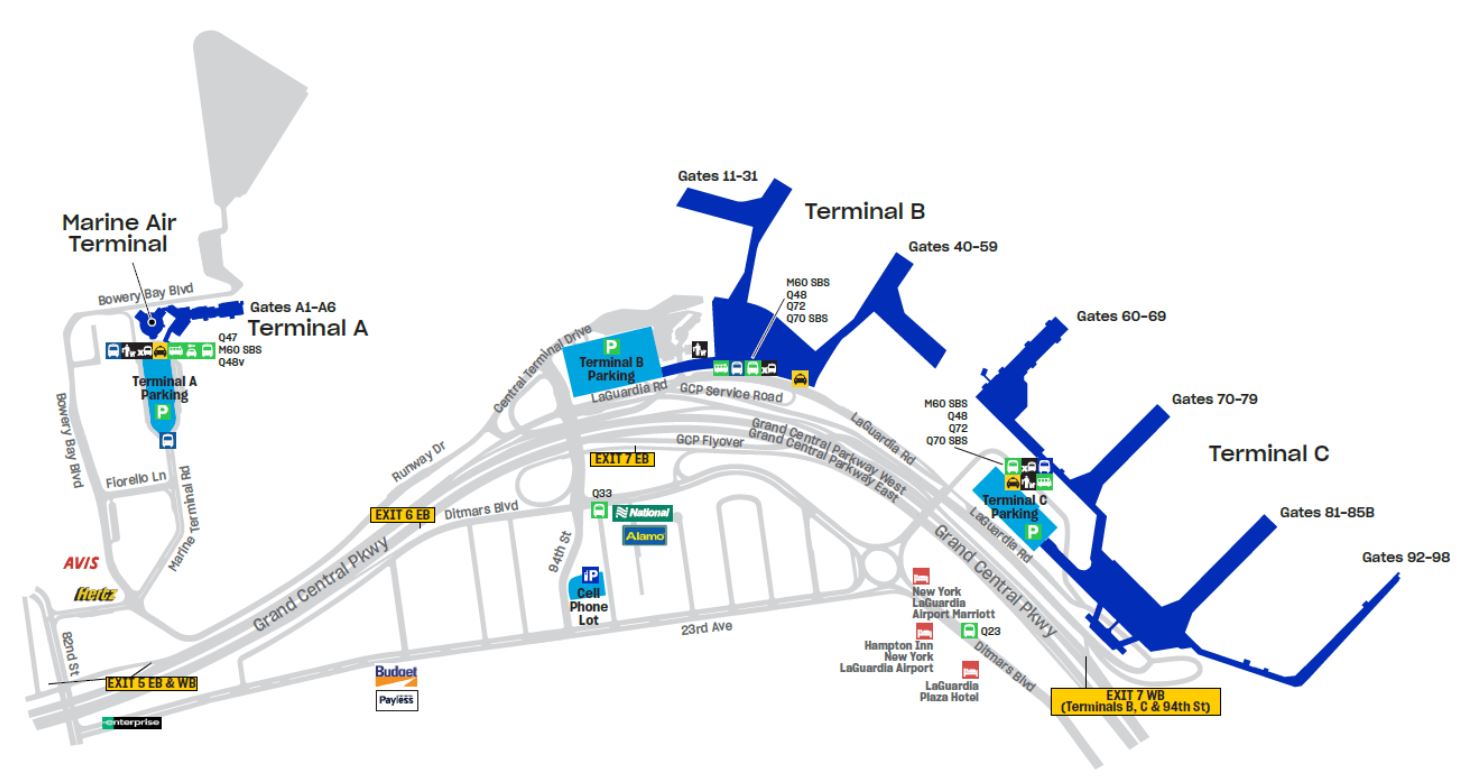 LaGuardia Airport Map LaGuardia Airport Map