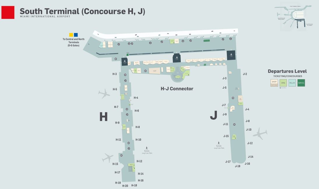 Miami International Airport Concourses H and J Miami International Airport Concourses H and J