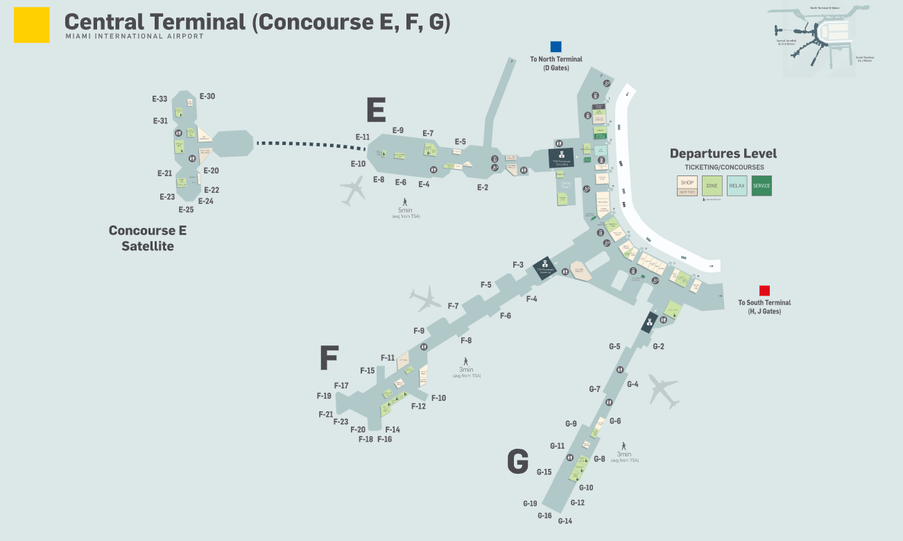 Miami International Airport Concourses E F and G Miami International Airport Concourses E F and G