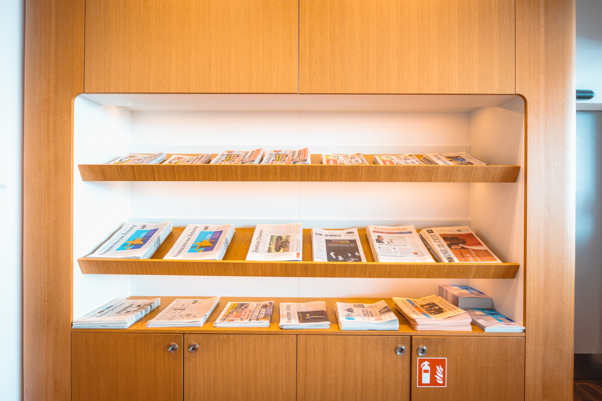 Lufthansa Business Lounge Munich --- Newspaper Selection