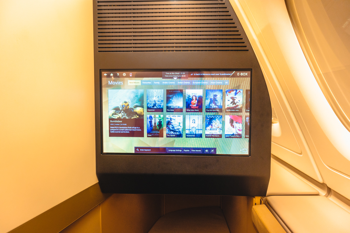 Etihad Airways Airbus A380 Business Class Movies