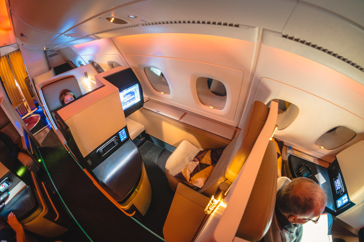 Etihad Airways Airbus A380 Business Class Seat Mood Lighting
