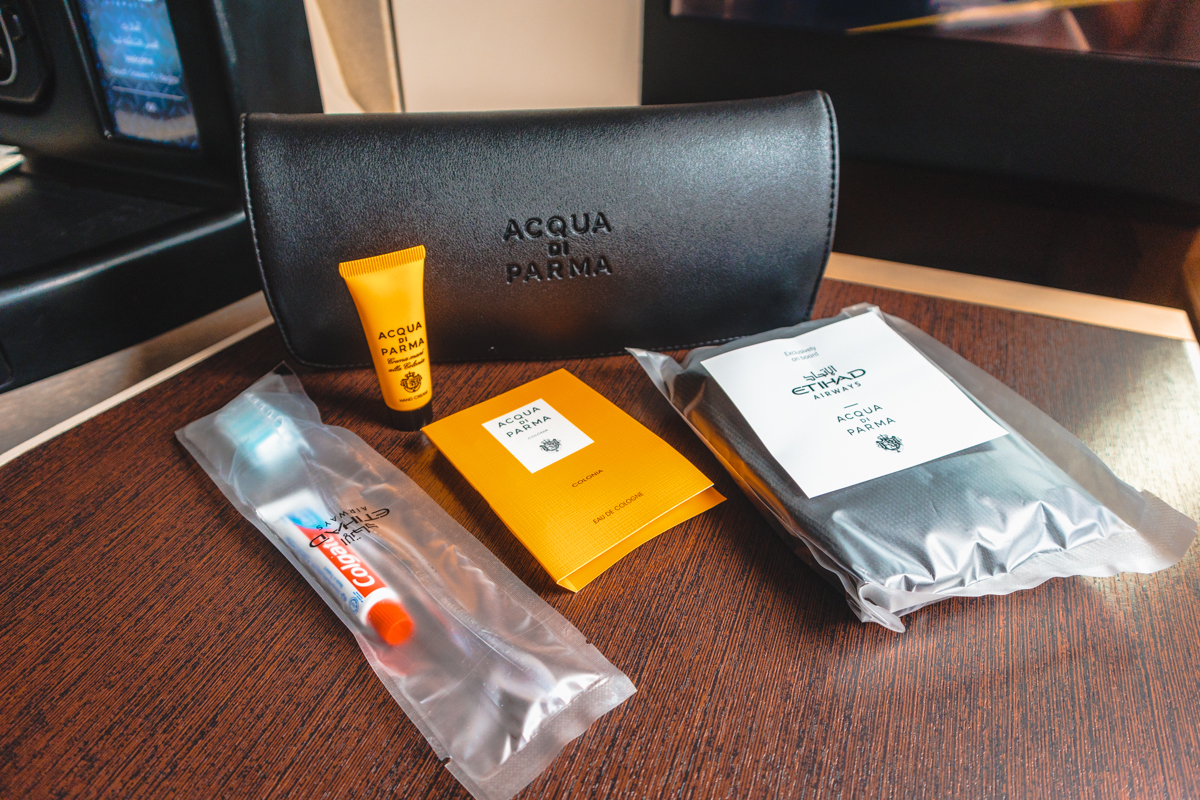 Etihad Airways Boeing 787-9 Business Class Acqua Di Parma Amenity Kit Contents