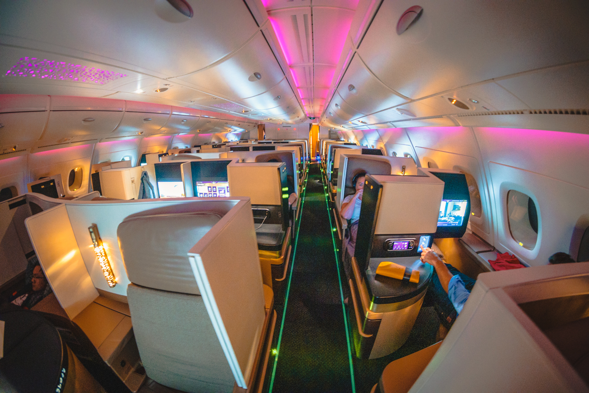 Etihad Airways Airbus A380 Business Class Cabin Mood Lighting