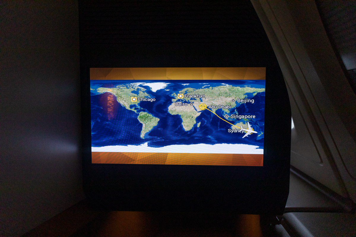 Etihad Airways Airbus A380 Moving Map