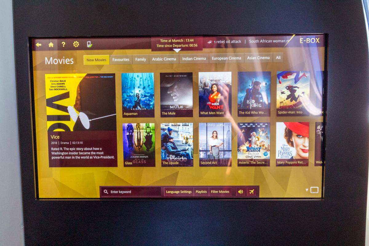 Etihad Airways Boeing 787-9 Business Class IFE Movies