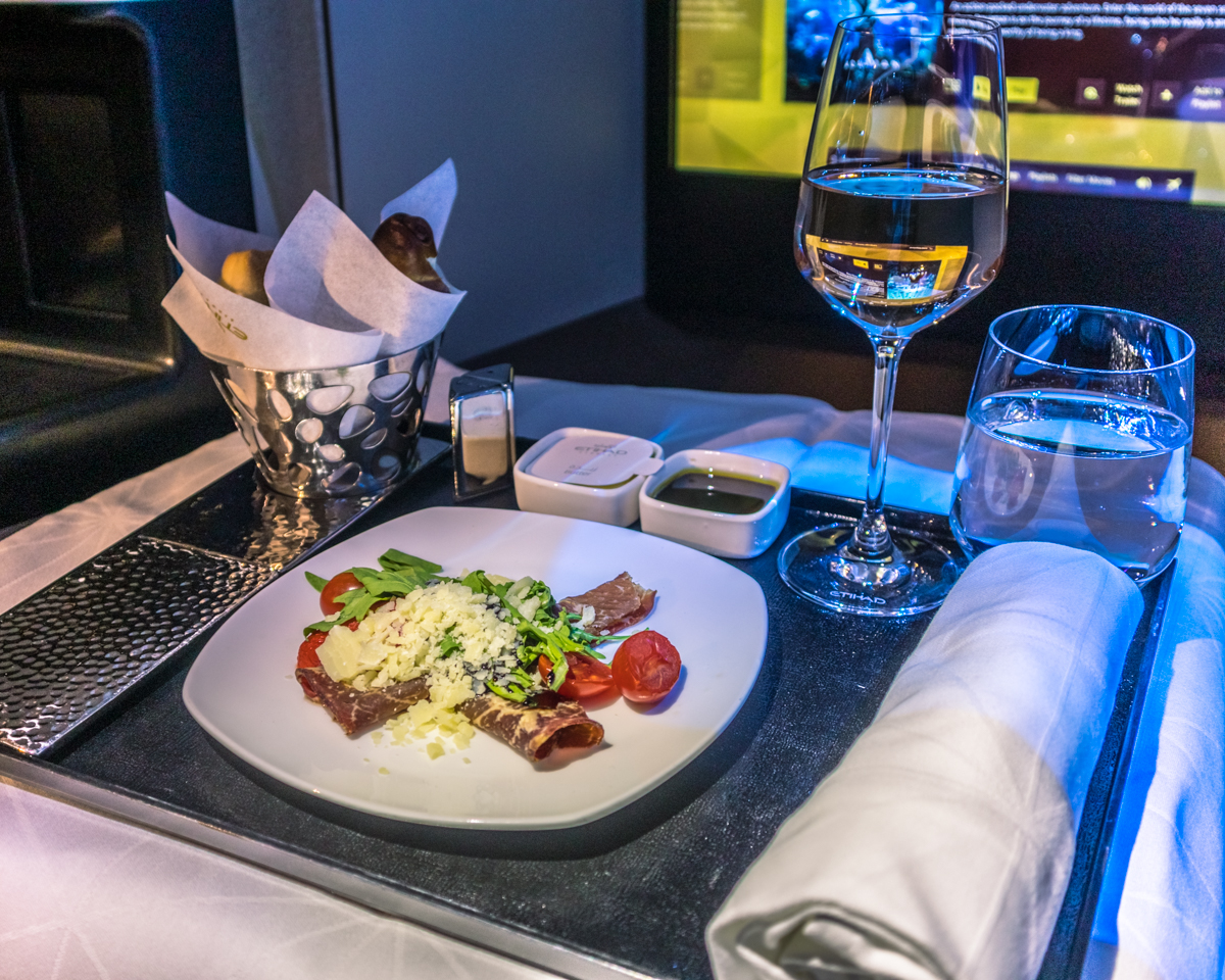Etihad Airways Boeing 787-9 --- Business Class Starter --- Beef Bresaola