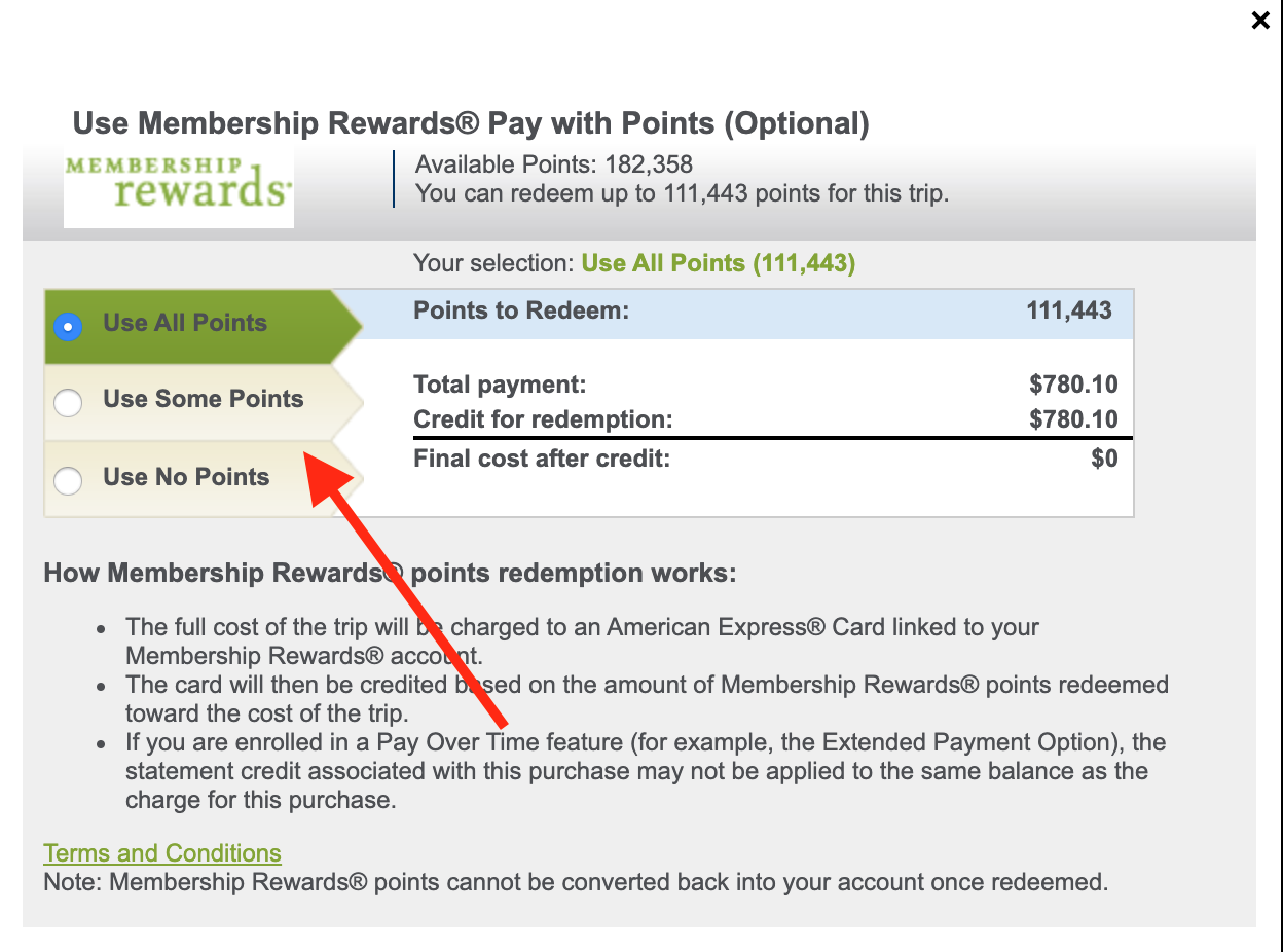 Amex Pay with Points