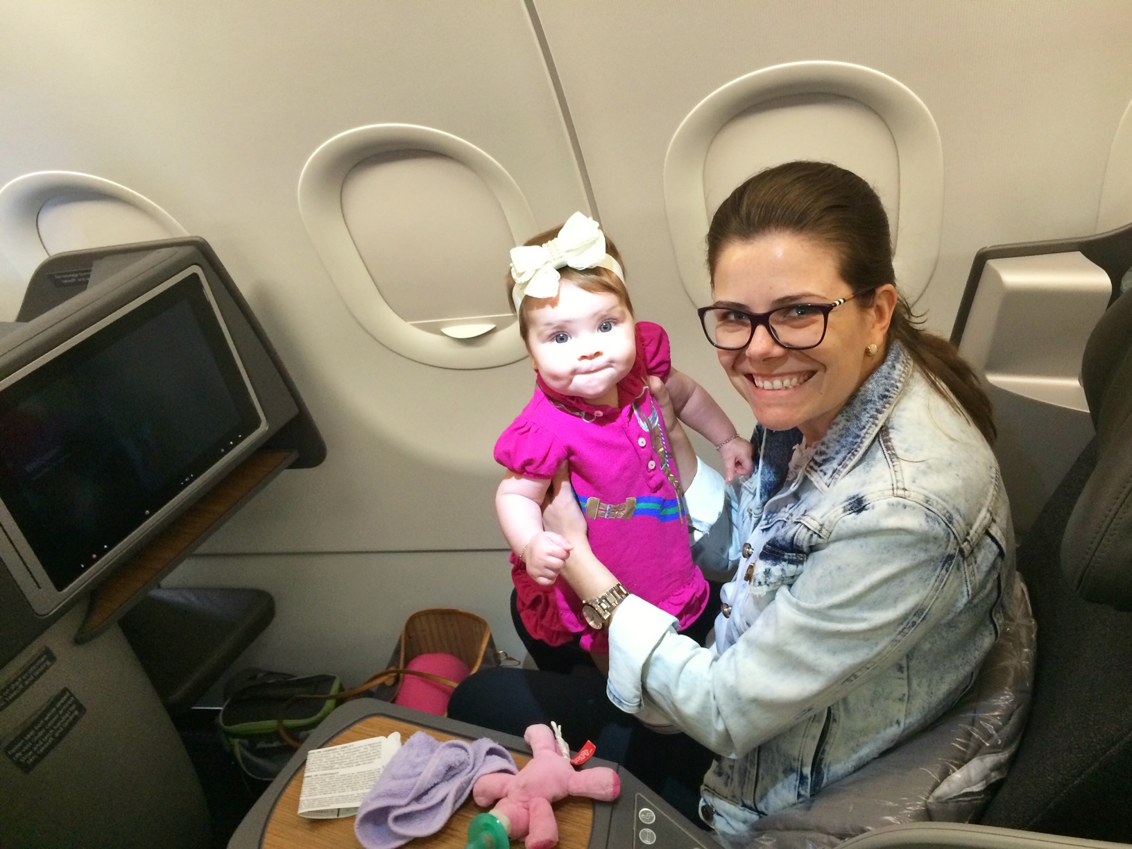 Baby on American Airlines A321 Business Class