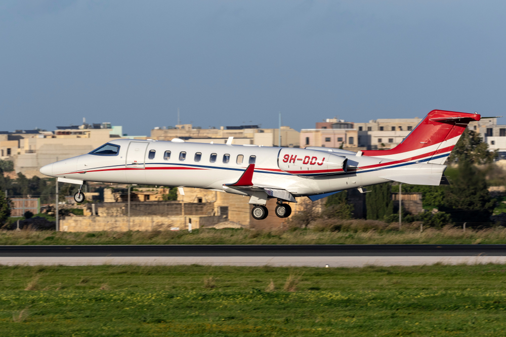 Learjet 75 Landing in Malta Learjet 75 Landing in Malta