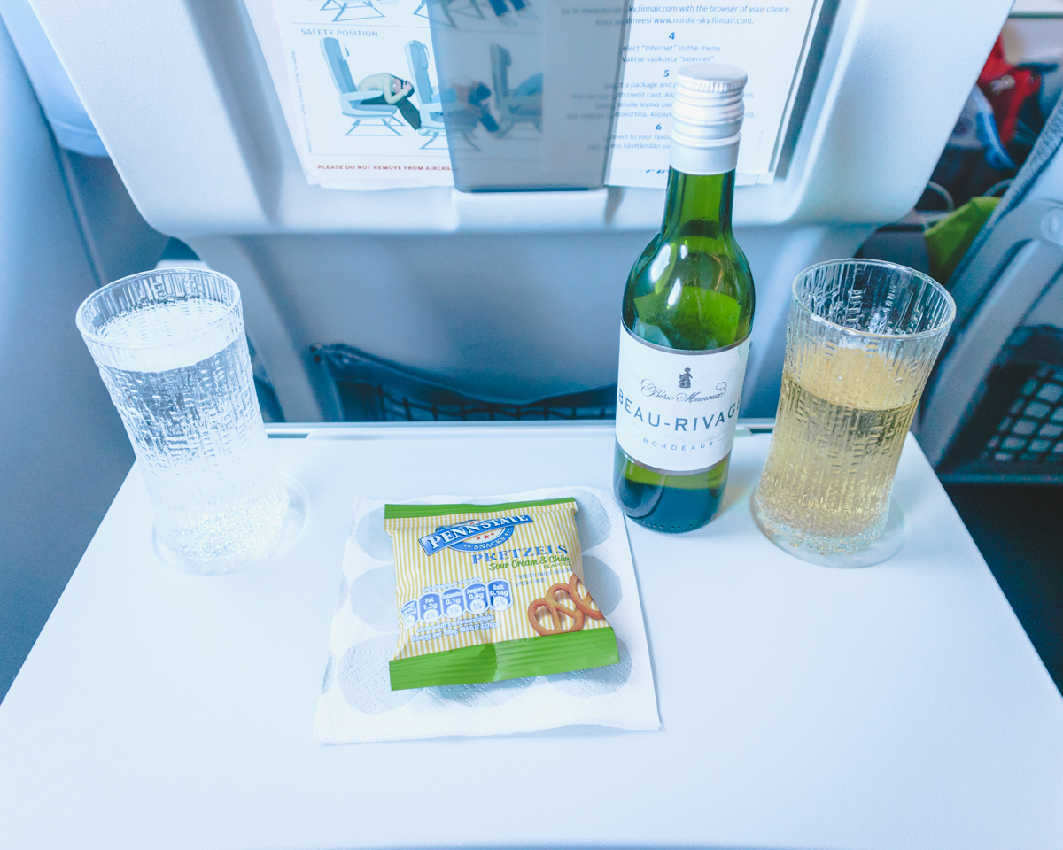 Finnair Airbus A321 Business Class Pretzels