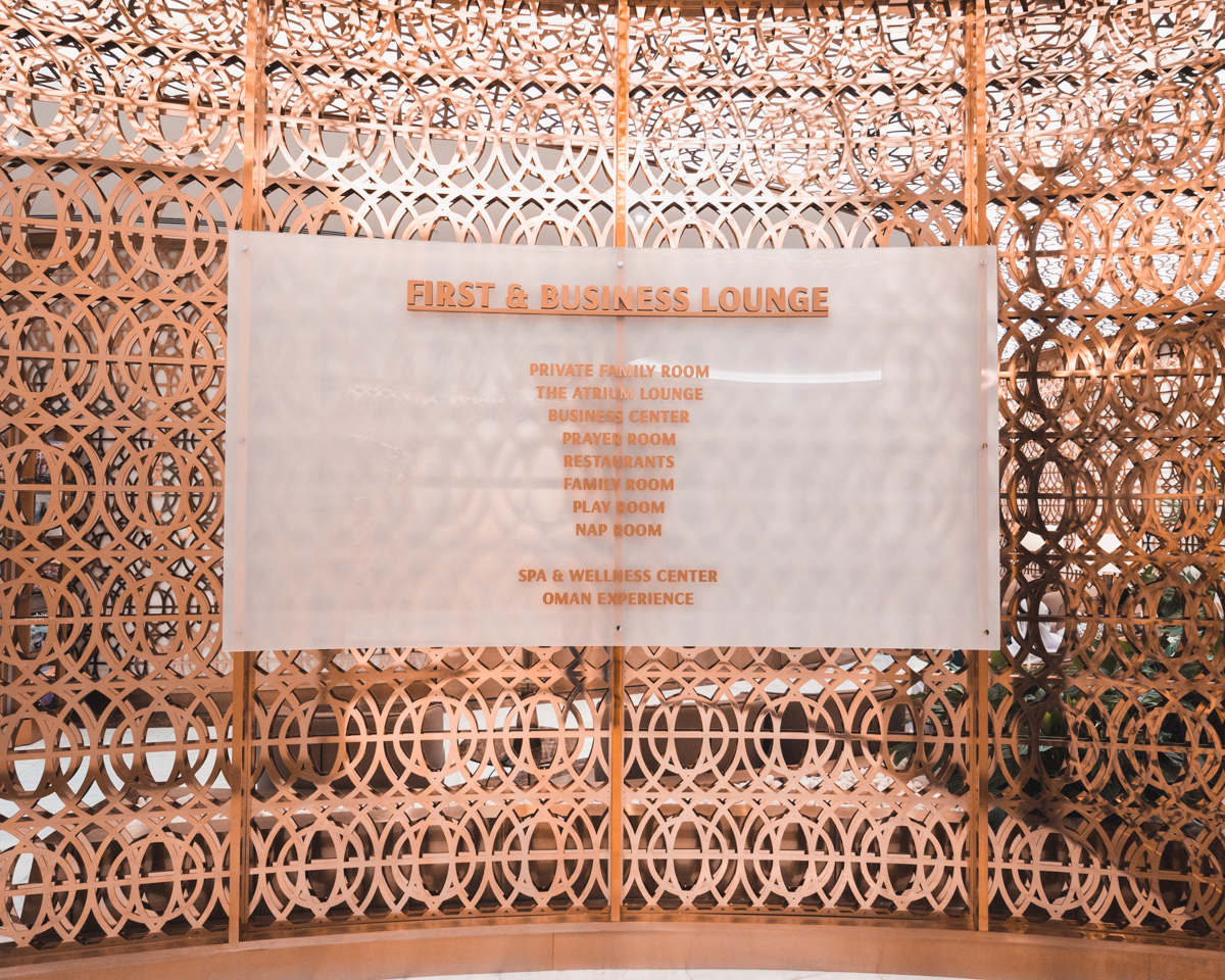 Oman Air First & Business Lounge Muscat Directory