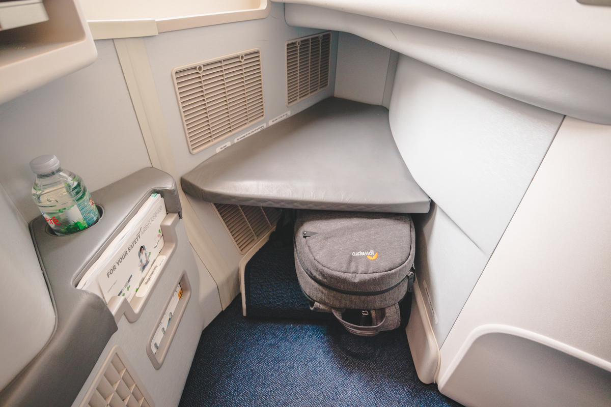 Finnair Airbus A350 Business Class Under-Ottoman Storage