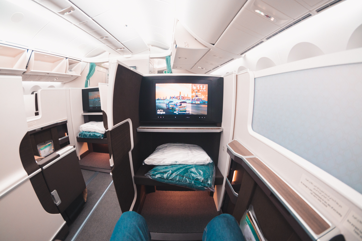 Oman Air Boeing 787-9 Business Class Privacy Screen Up