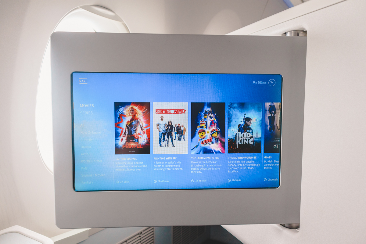 Finnair Airbus A350 Business Class IFE Movie Menu