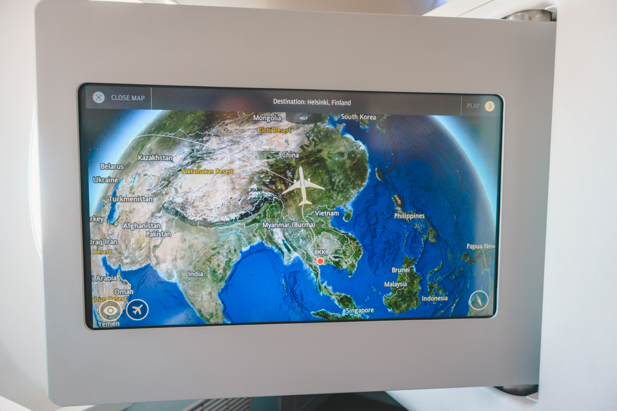 Finnair Airbus A350 Business Class IFE Map
