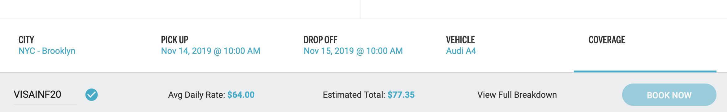 Adding A Promo Code And Booking A Silvercar