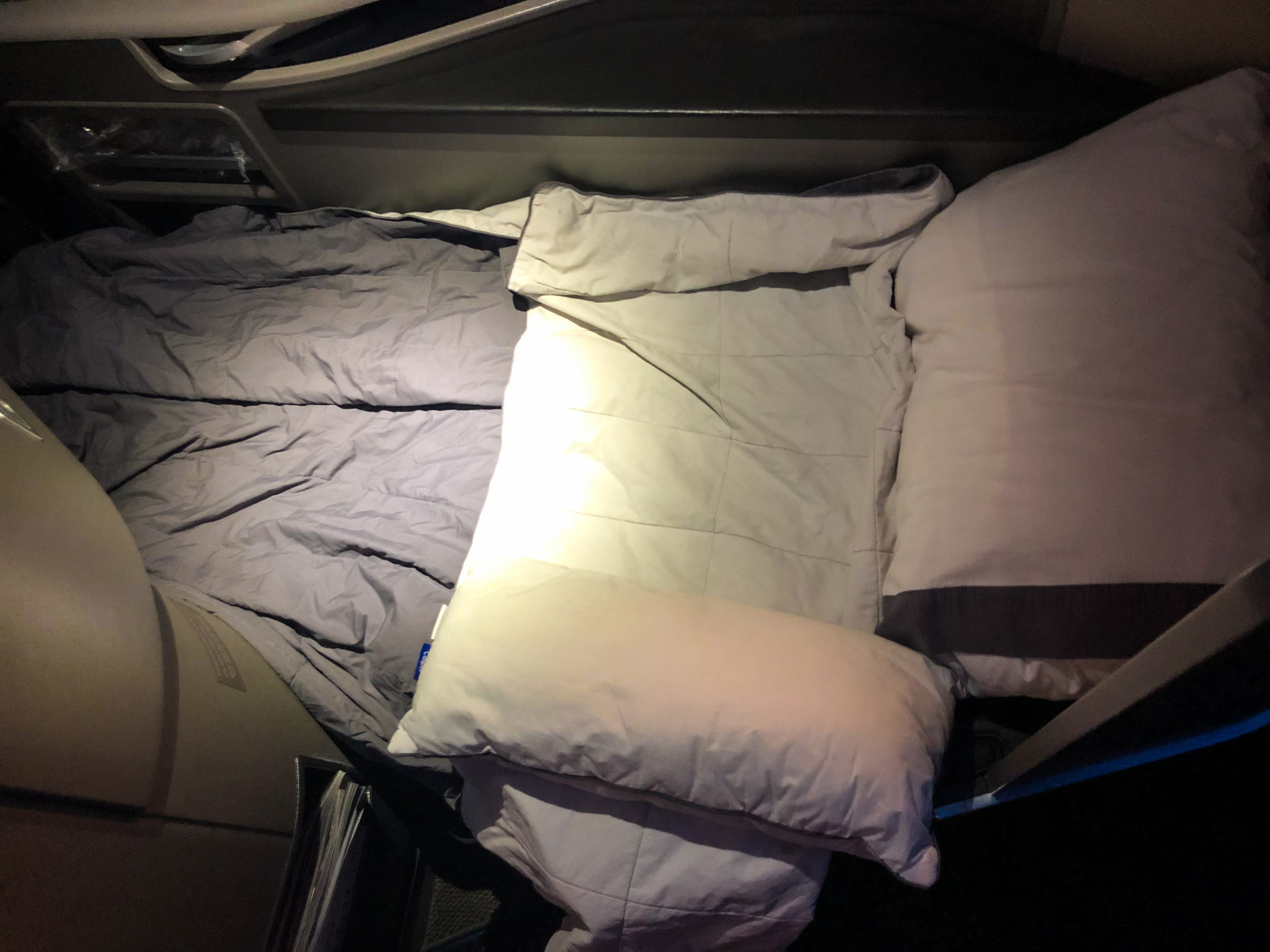American Airlines Flagship First Class A321T bed made