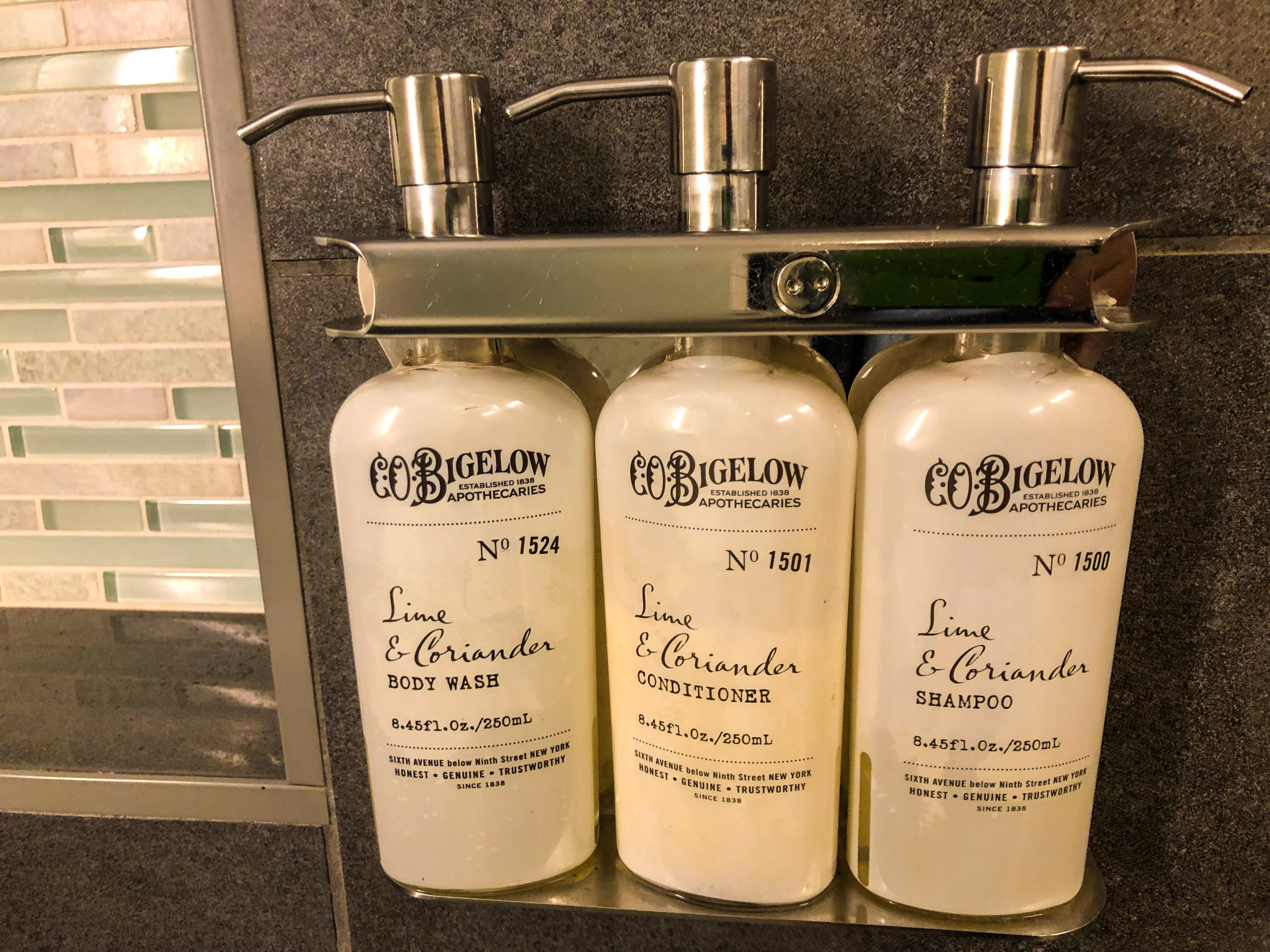 American Airlines Flagship Lounge JFK C.O. Bigelow shower toiletries