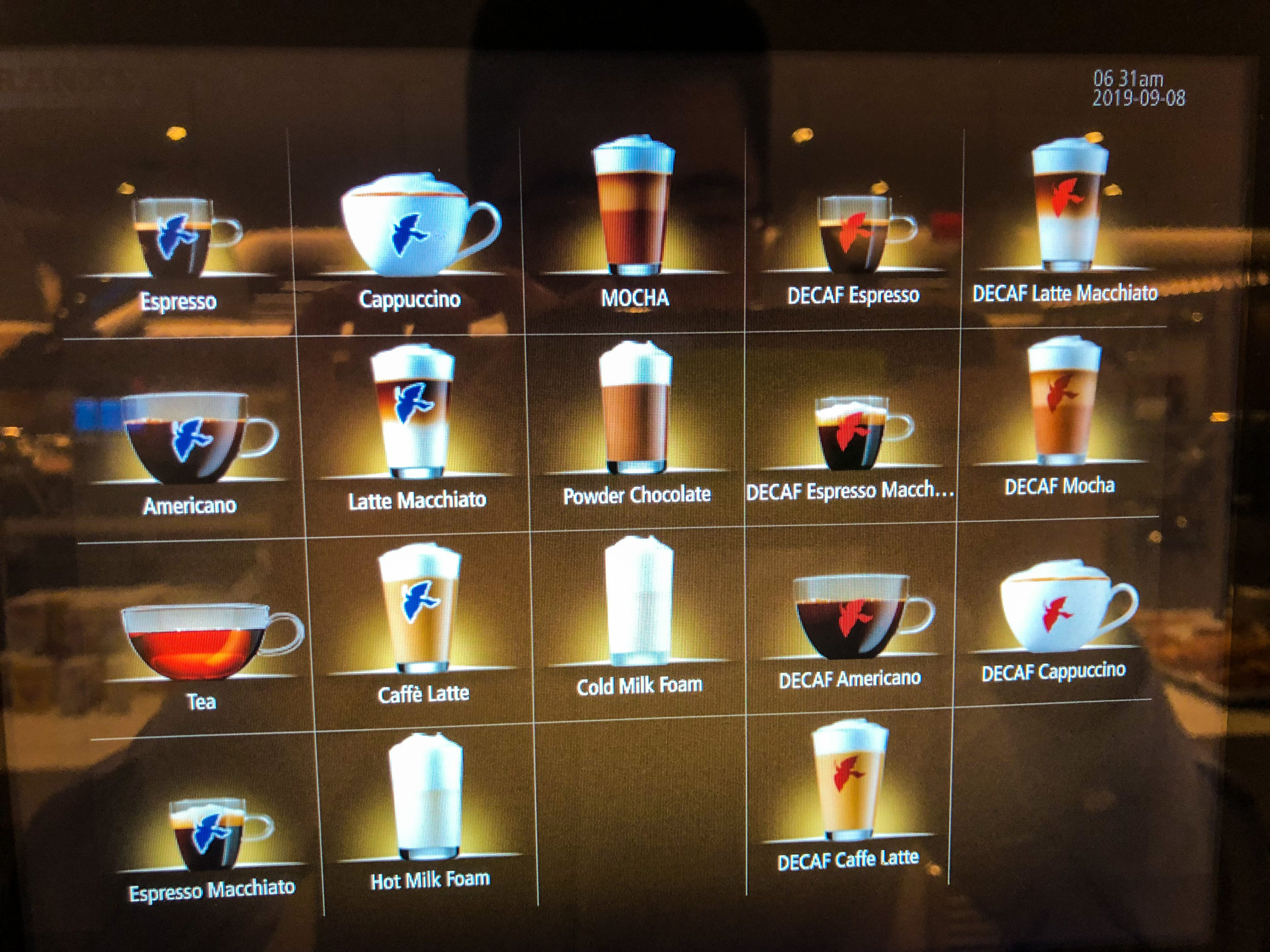 American Airlines Flagship Lounge JFK Franke espresso machine touchscreen
