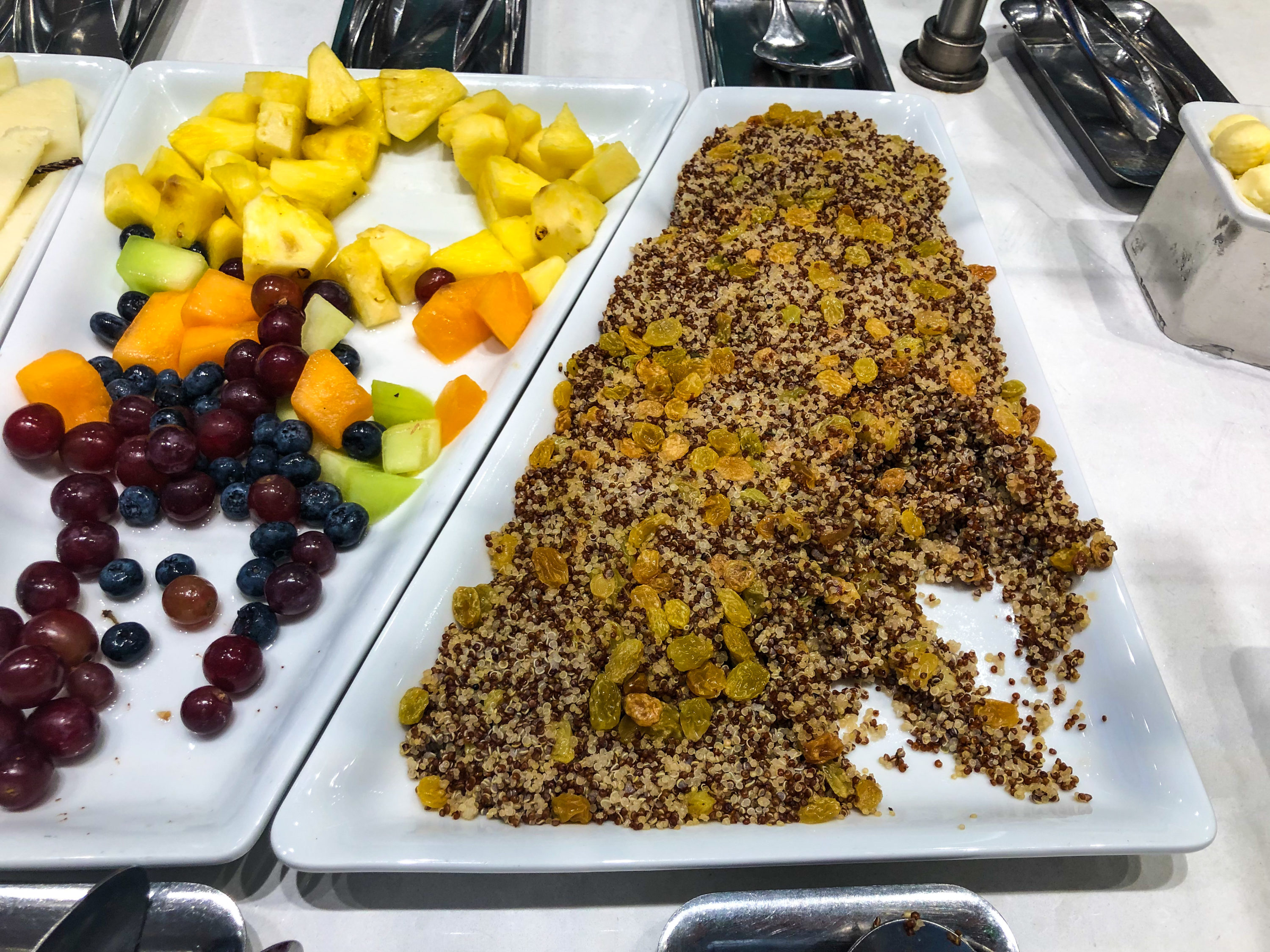 American Airlines Flagship Lounge JFK quinoa and berry salad