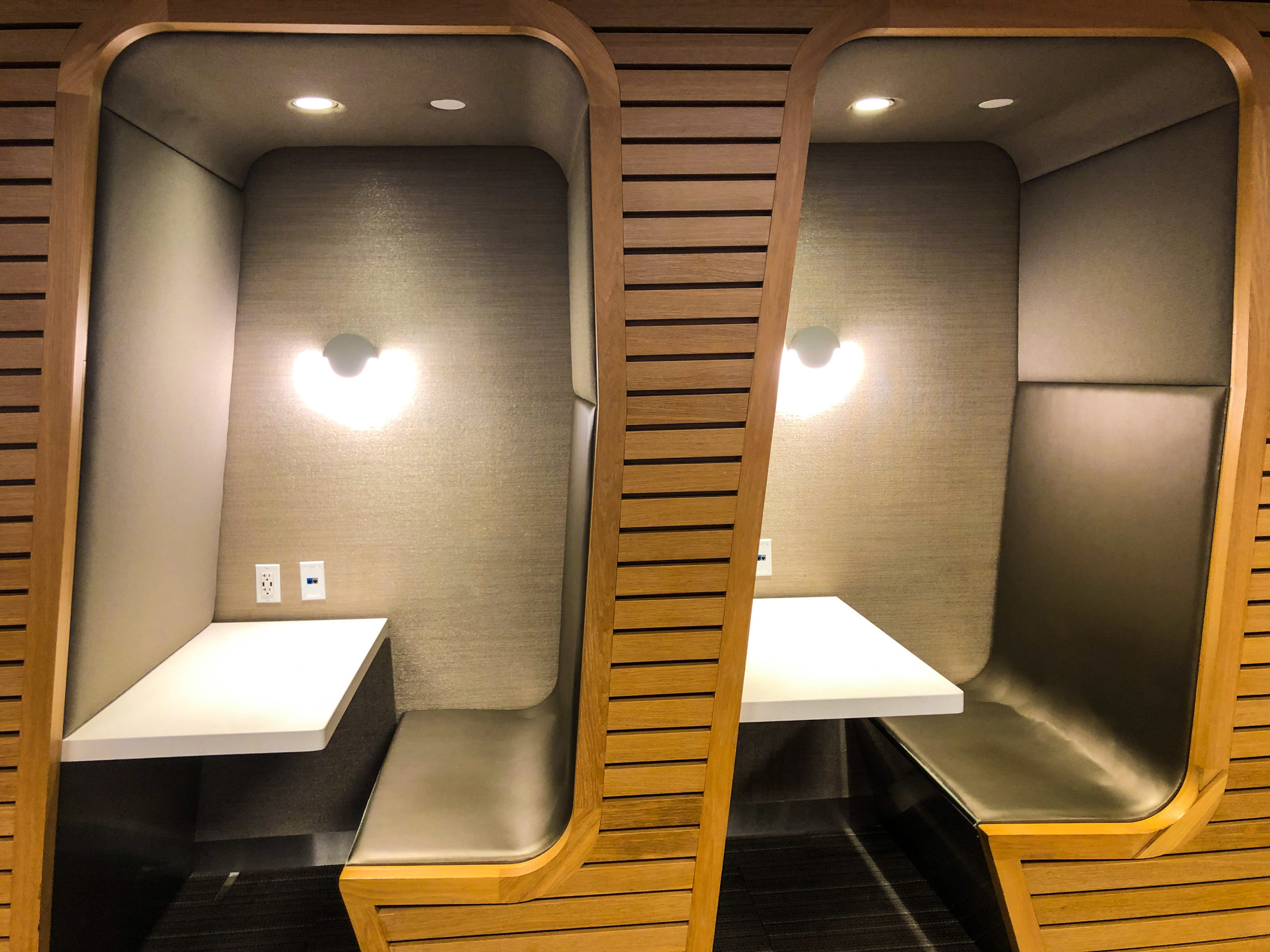 American Airlines Flagship Lounge JFK work station booths