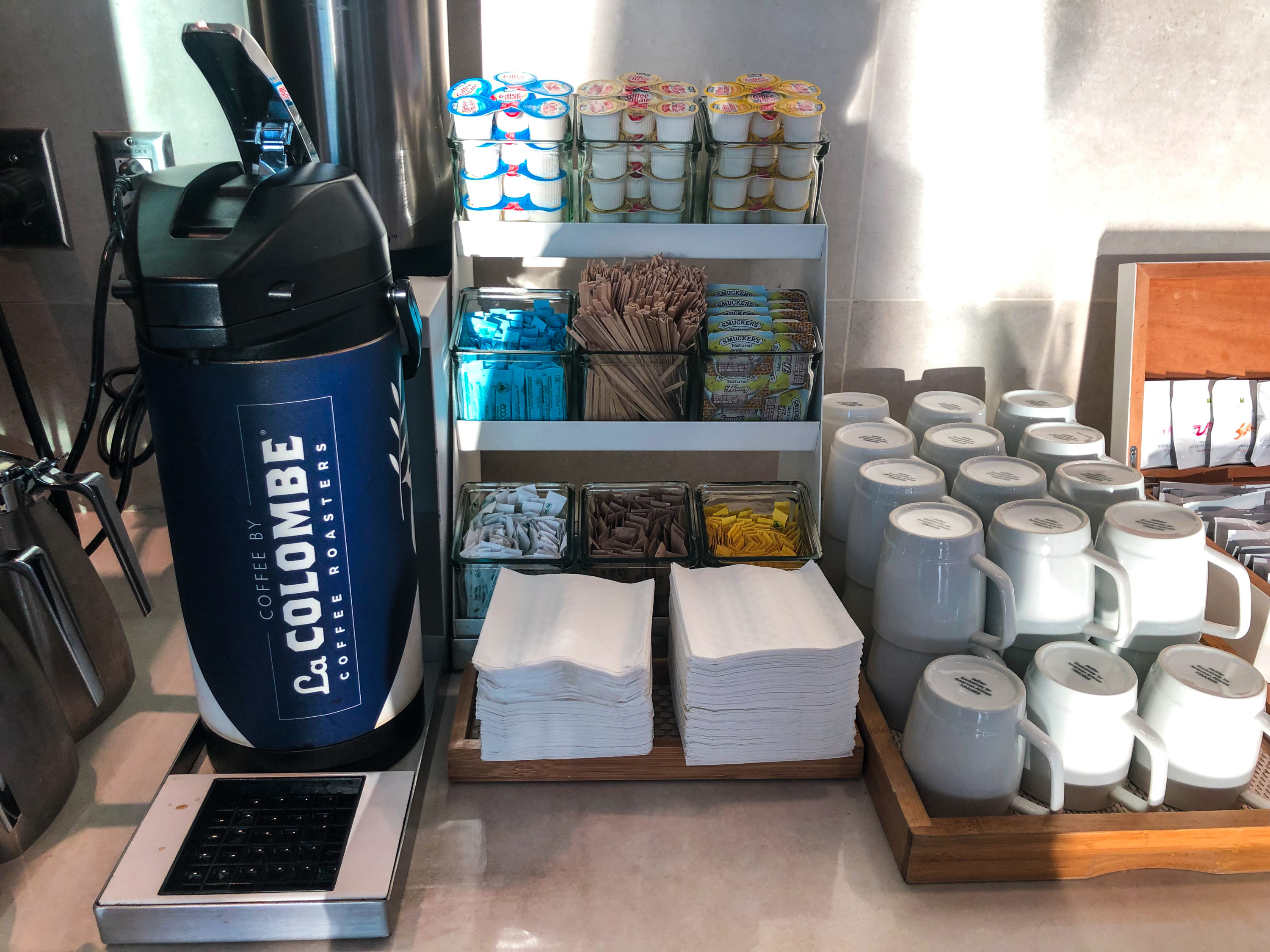 American Airlines Flagship Lounge LAX La Colombe coffee dispenser