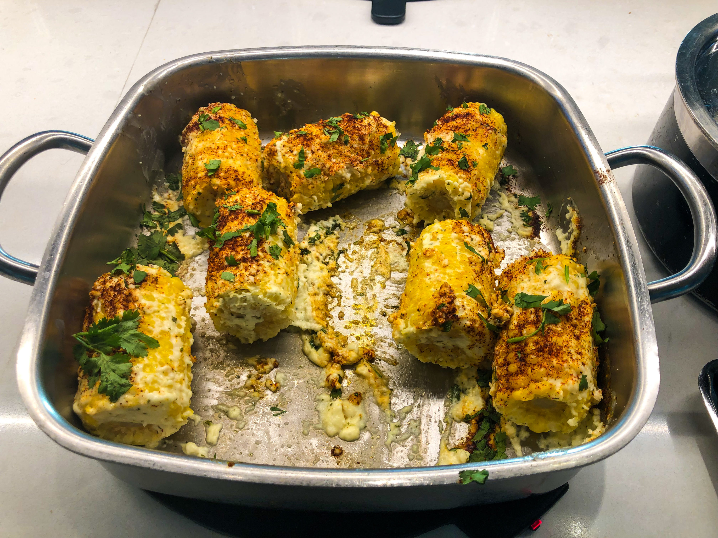 American Airlines Flagship Lounge LAX Mexican street corn