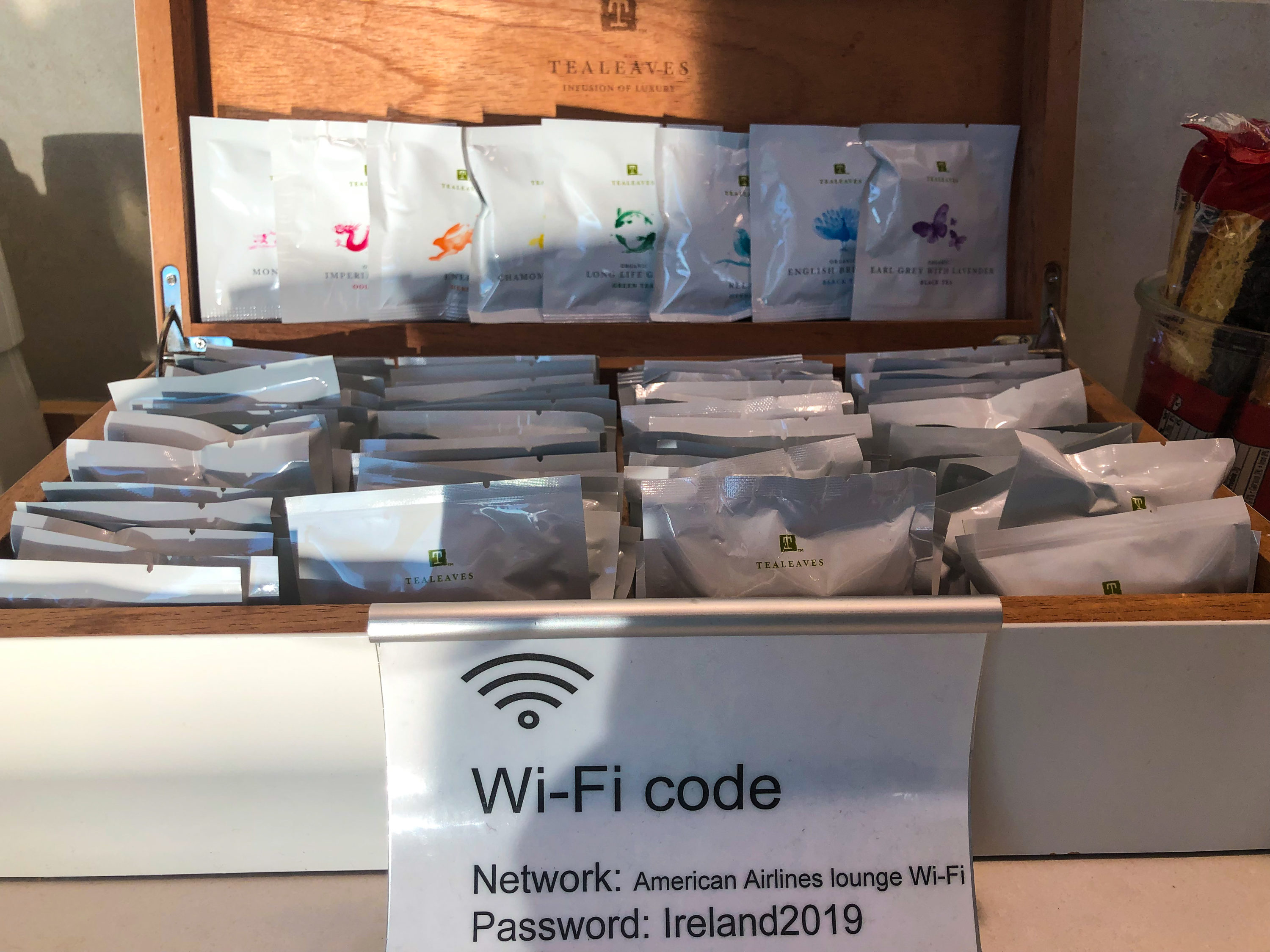 American Airlines Flagship Lounge LAX Tealeaves tea